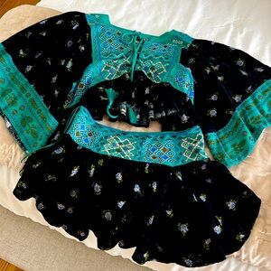 Free People embroidered short set